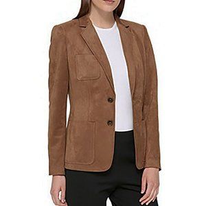 Tommy Hilfiger Two-Button Faux-Suede Blazer